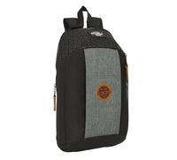 BLACKFIT8 OLD SCHOOL Mini-Rucksack für den täglichen Gebrauch, ideal für Kinder verschiedener Altersgruppen, bequem und vielseitig, Qualität und Widerstandsfähigkeit, 22 x 10 x 39 cm, Schwarz/Grau,