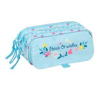 BLACKFIT8 PÉTALOS Federmäppchen, dreifaches Federmäppchen für Kinder, ideal für Kinder im Schulalter, bequem und vielseitig, Qualität und Widerstandsfähigkeit, 21,5 x 8 x 10 cm