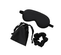 Blackout-Schlafmasken,. Augenmaske aus Seide, 3-teiliges Set for Damen, nachgeahmte Seide, Schlaf-Augenmaske, Augenklappen(Black)