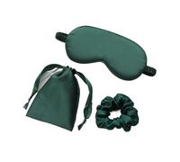 Blackout-Schlafmasken,. Augenmaske aus Seide, 3-teiliges Set for Damen, nachgeahmte Seide, Schlaf-Augenmaske, Augenklappen(Green)