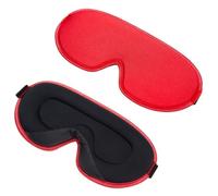 Blackout-Schlafmasken,. Augenmaske aus Seide, 3D-Memory-Schaum, Schlafmaske aus Seide, Augenklappen for die Augen auf Reisen(Red)