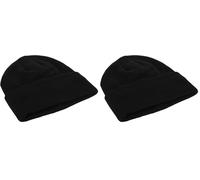 Blackrock Black Woolly Beanie Hat mit Thinsulate Futter für maximale Wärme (Packung mit 2)