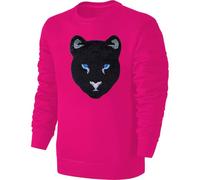 Blackshirt Company Kinder Schwarzer Panther Wendepailletten Sweatshirt - Mädchen Raubkatze Streichel Pullover Pulli Hoodie - Pink Größe 152