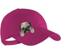 Blackshirt Company Mops Schildmütze Kinder Base Cap Hunde Sommerkappe Farbe Pink