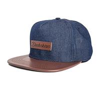 Blackskies Aion Snapback Cap Denim Jeans Kunst-Leder Schirm Unisex Premium Baseball Mütze Kappe