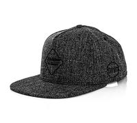 Blackskies Apollon Snapback Cap | Schwarz Grau Weiß Schirm Herren Basecap Premium Baseball Mütze Kappe Wolle