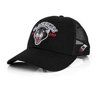 Blackskies Black Panther Baseball Cap | Herren Damen Schirm Premium Snapback Mütze Wildkatze Kappe Basecap Kappe Tattoo Old School - Schwarz-Blau