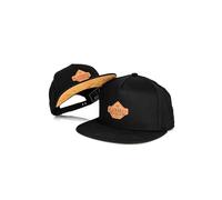 Blackskies® Essentials Snapback Cap - 2er-Set Eltern Kinder - Partnerlook Baseball Cap Mutter-Vater-Kind Geschenk Mini-Me Basecap Papa-Sohn & Mama-Tochter Schwarz-Schwarz-Beige - 45-49 cm