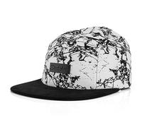 Blackskies® Fenrir 5-Panel Cap Camp Damen Herren Baseball Mütze Kappe Surfer Skater Snapback Strapback Marmor Weiß
