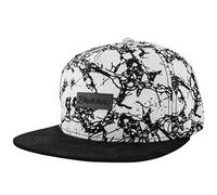 Blackskies® Fenrir Snapback Cap Damen Herren Baseball Mütze Kappe Weiß Suede Marmor Wildleder-Imitat