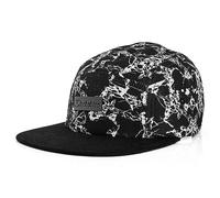 Blackskies® Fenrir Vol. II 5-Panel Cap Camp Damen Herren Baseball Mütze Kappe Surfer Skater Snapback Strapback Marmor Schwarz