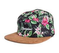 Blackskies® Oahu 5-Panel Cap Damen Herren Baseball Mütze Kappe Blumen Floral Suede Grün