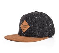 Blackskies® Port Dover Snapback Cap Unisex Premium Baseball Cappy Flach Kappe Basecap Synthetischer Wildlederschirm Schirm Mütze - Schwarz Melliert