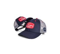 Blackskies® Race Baseball Cap - 2er-Set Eltern Kinder - Partnerlook Trucker Cap Mutter-Vater-Kind Geschenk Mini-Me Basecap Papa-Sohn & Mama-Tochter - Dunkelblau-Grau-Rot 45-49 cm