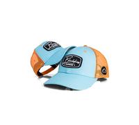 Blackskies® Race Baseball Cap - 2er-Set Eltern Kinder - Partnerlook Trucker Cap Mutter-Vater-Kind Geschenk Mini-Me Basecap Papa-Sohn & Mama-Tochter - Hellblau-Orange 49-54 cm