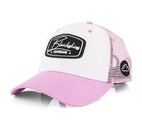 Blackskies® Race Baseball Cap | Herren Damen Premium Trucker Cap | Snapback Schirm Mütze Kappe Basecap Weiß-Pink