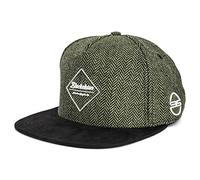 Blackskies® Rhea Snapback Cap | Damen Herren Premium Baseball Mütze Kappe Skater Basecap Herringbone Wolle - Grün Schwarz