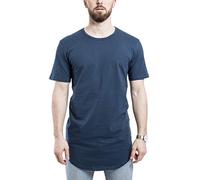 Blackskies Round Basic Longshirt | Langes Oversize Fashion Langarm Herren T-Shirt Long Tee - Blau Medium M
