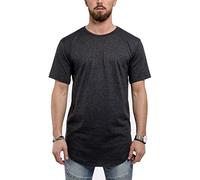 Blackskies Round Basic Longshirt | Langes Oversize Fashion Langarm Herren T-Shirt Long Tee - Charcoal Anthrazit Medium M