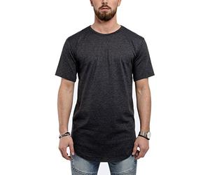 Blackskies Round Basic Longshirt | Langes Oversize Fashion Langarm Herren T-Shirt Long Tee - Charcoal Anthrazit X-Large XL
