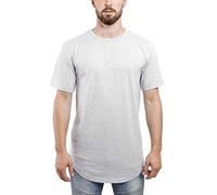 Blackskies Round Basic Longshirt | Langes Oversize Fashion Langarm Herren T-Shirt Long Tee - Grau X-Large XL