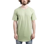 Blackskies Round Basic Longshirt | Langes Oversize Fashion Langarm Herren T-Shirt Long Tee - Salbeigrün Small S