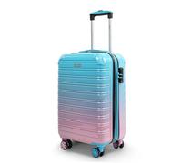 Blade Erweiterbares Handgepäck - Hartschalen Koffer Trolley - Leichter Reisekoffer Handgepäck aus ABS+PC mit TSA Schloss - 4 Spinner Räder Koffer- Rollkoffer (Blau-Pink-M)