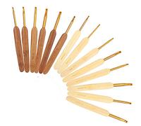 Blaihild Häkelnadel-Set, 14-teilig, Bambusgriff, Aluminium-Stricknadeln für Arthritis-Hände, Ergonomischer Griff Reduziert Ermüdung für Großmütter, Anfänger, 2,5 Mm Bis 6 Mm Größen mit