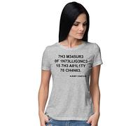 BLAK TEE Damen The Measure of Intelligence is The Ability to Change Quote by Mr. Einstein T-Shirt L