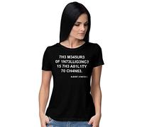 BLAK TEE Damen The Measure of Intelligence is The Ability to Change Quote by Mr. Einstein T-Shirt S