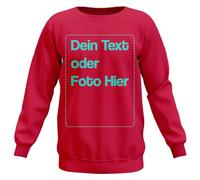 BLAK TEE Herren Personalisierbares Sweatshirt Selbst Gestalten mit Foto und Text Wunschmotiv Rot XXL