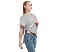 Blamoche Damen Kurzarm Shirt mit Premium Snap Chemo Kleidung (Medium, Grau)