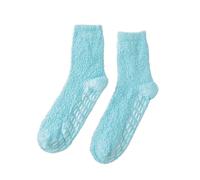 (Blau) 1 Paar Damensocken Atmungsaktive einfarbige Thermo Ersatz Bodensocken