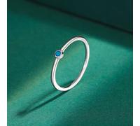 (blau -7) Exquisite Mode S925 Sterling Silber Ringe für Frauen Echte CZ Finger Verlobung Braut Ringe