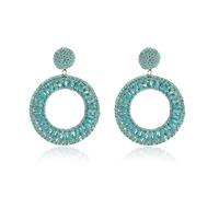 Blau Boho Ohrringe Hängend für Damen Elegante Statement Ohrringe Handgemachte Perlenohrringe Eleganter Schmuck für Party Hochzeit und Geschenke