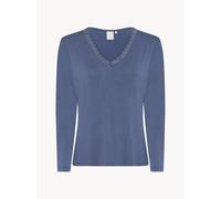 Blau Damen-Pyjama-Oberteil Jordan aus Viskose-Jersey
