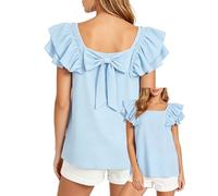 Blau Hemd Damen Rückenfreies Schwarz Cord Satin Trägershirt Baumwollbluse Sleeve Dirndlblusen Knöpfen Schriftzug Cami Leichte 44 Frau Glänzend Blumendruck Hochzeits Geschnitten Hübsche