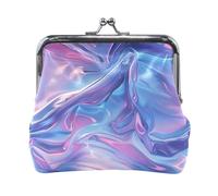 Blau-lila Farbverlauf Damen Leder Münzgeldbörsen Beutel Praktische Mini-Geldbörse für Männer Frauen Reisen
