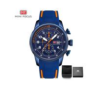 (Blau orange mit Box) MINIFOKUS Top-Marke Luxus Herren Quarzuhr Fashion Business wasserdicht Multifunktions