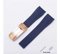 (Blau-R 20 mm ohne Logo) 20 mm 21 mm Premium-Silikonarmband für Rolex Submariner Daytona Gmt Yacht-Master-Serie