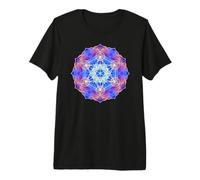 Blau Rot Gelb Flamme Metatron Cube Mandala Shapes Mania Premium T-Shirt