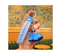 (Blau) Super Bros Mario Pvc Weichgummi Schlüsselanhänger Geschenktüte Anhänger Dekoration