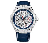 Blau und Silber Gio Schweizer Automatik 44mm Skeleton Einheitsgröße