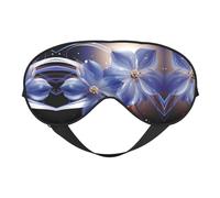 Blaue abstrakte Blumen, doppelseitige weiche Verdunkelungs-Augenmaske, Schlafmaske, Nachtschlaf-Augenmaske
