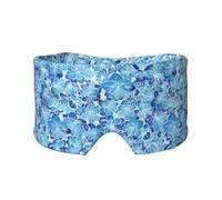 Blaue abstrakte Blumen, Vollständige Augenabdeckungen, lichtblockierende Augenmaske, Schlafaugen- und Ohrenschützer