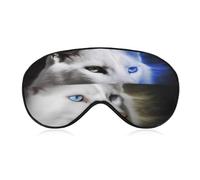 Blaue Augen Tieraugenmaske, Seitenschlafmaske, leichte Augenbinde, Schlafmaske, Nasenpolster und Gummiband für Kinder, Frauen und Männer