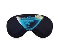 Blaue Cocktail-Schlafmaske mit verstellbarem Riemen, bequeme und weiche Augenmaske zum Schlafen, Lichtblockierung, leichte und atmungsaktive Augenabdeckung für Männer und Frauen
