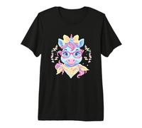 Blaue Einhorn-Porträt-Brille mit Tierliebhaber-Grafik, rosa Premium T-Shirt