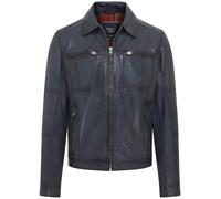 Blaue klassische Bikerjacke aus Leder für Herren - Bettles L