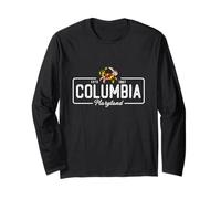 Blaue Krabbe mit Maryland-Flagge Columbia MD Maryland Souvenir Langarmshirt